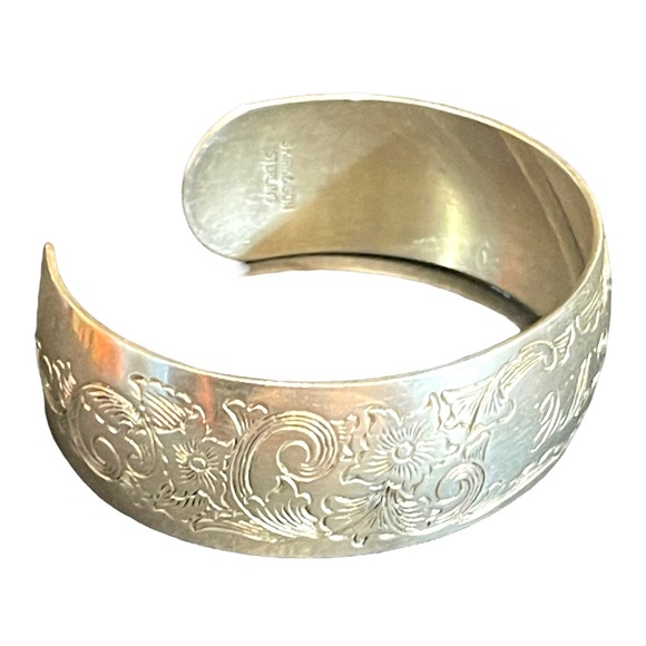 Stunning vintage S Kirk & Son Etched sterling silver 925 Bangle - Picture 3 of 7